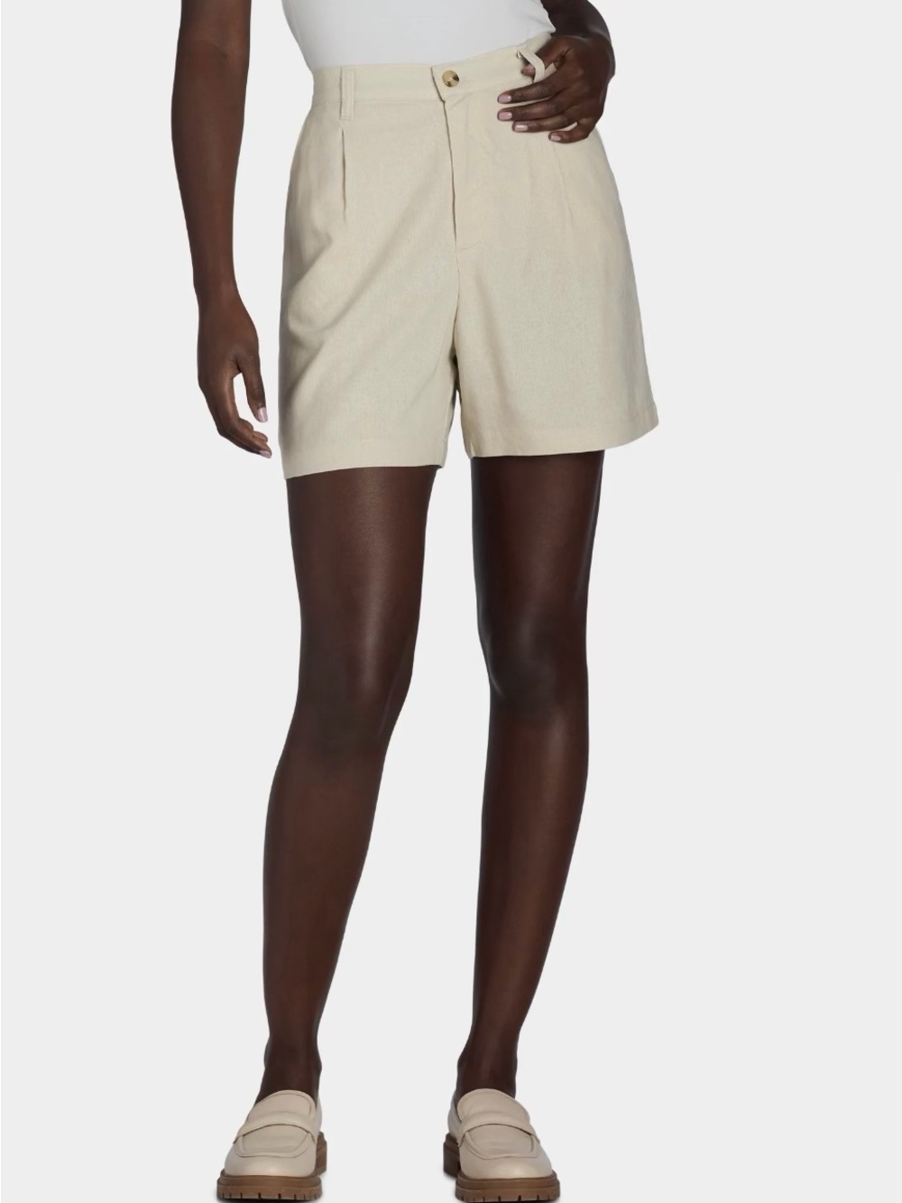 Linen Blend Shorts, 5" Inseam